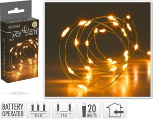 Gouddraad met 20 micro led lampjes warm wit