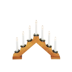 Houten kerstkandelaar 38 x 30 cm eiken - afbeelding 2