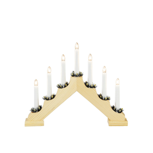 Houten kerstkandelaar 38 x 30 cm grenen - afbeelding 2