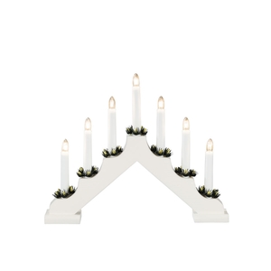 Houten kerstkandelaar 38 x 30 cm wit - afbeelding 2
