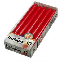 Bolsius diner kaarsen 10 stuks rood 23 cm - afbeelding 1