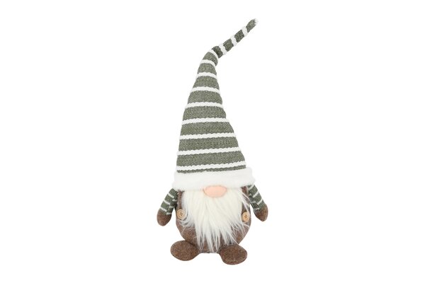 Kabouter Alwin stof 51 cm groen / wit