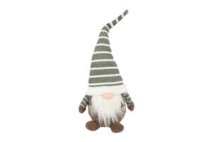 Kabouter Alwin stof 51 cm groen / wit