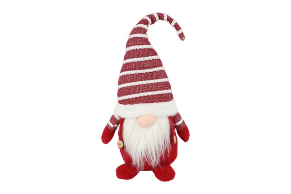 Kabouter Alwin stof 51 cm rood / wit