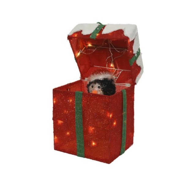 Kado doos met pinguin 40 lamps