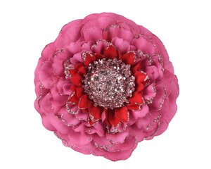Kerst bloem polyester 10 cm roze