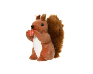 Kerst eekhoorn met pompoen 23 cm bruin