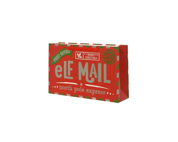 Kerst giftbag papier 38x10x24 cm Elf mail