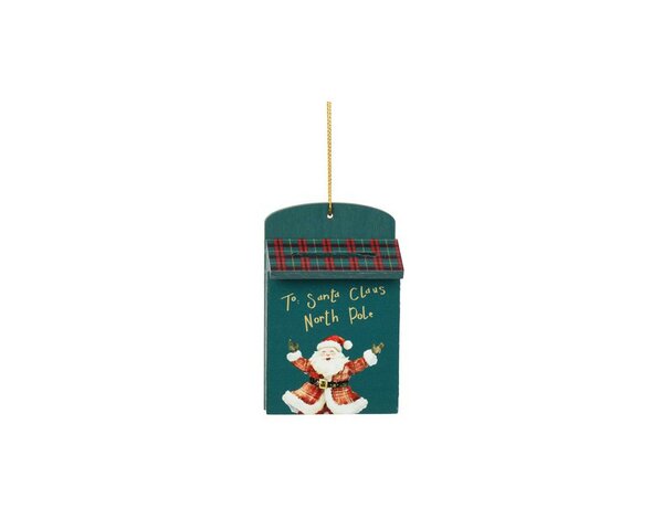 Kerst hanger mailbox triplex 6x3x9.5 cm emerald