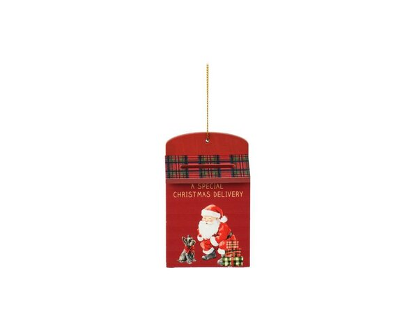 Kerst hanger mailbox triplex 6x3x9.5 cm rood