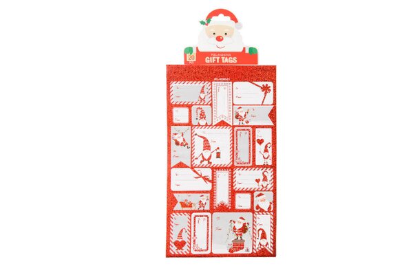 Kerst naamsticker rood