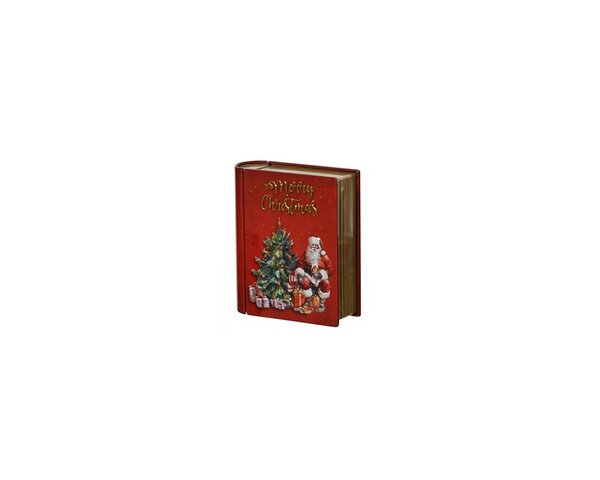 Kerst opberg blik 4x10x12 cm kerstman bij boom