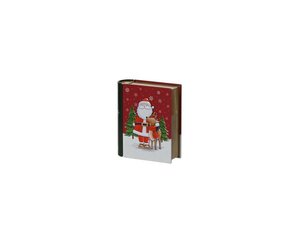Kerst opberg blik 4x10x12 cm kerstman met rendier