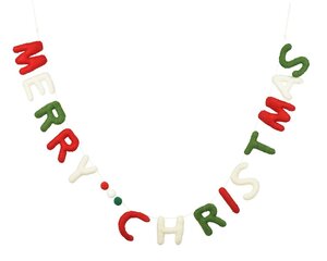 Kerst slinger merry christmas wol 2 meter