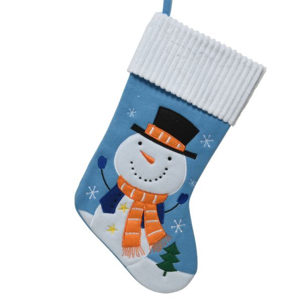Kerst sok sneeuwpop met hoed