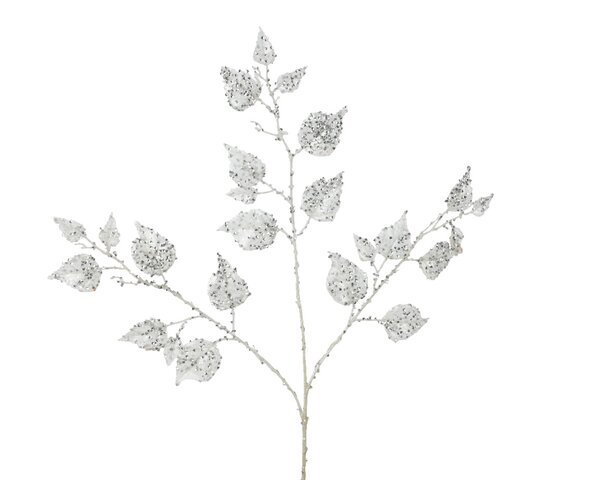 Kerst spray 68 cm zilver met glitter