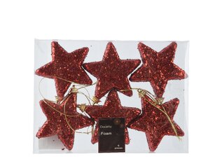 Kerst sterren 6 stuks rood