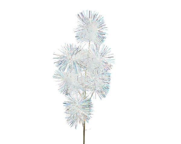 Kerst tak lametta 65 cm wit/goud