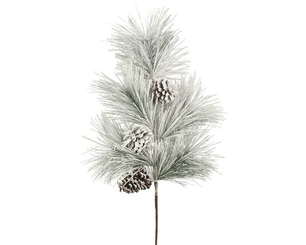 Kerst tak met sneeuw en dennenappels 80 cm
