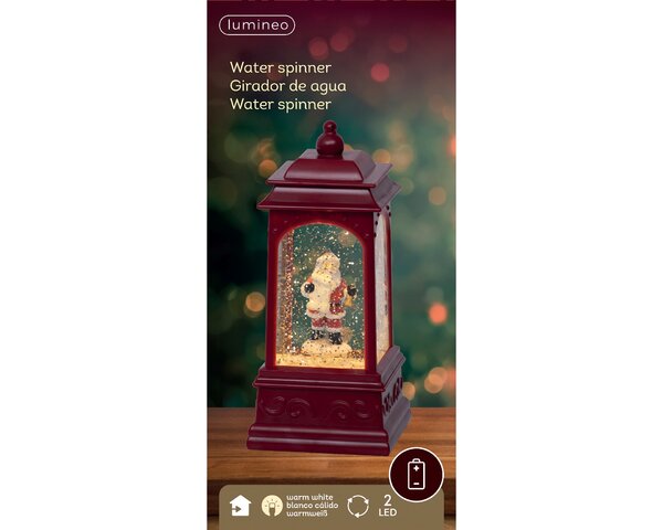 Kerst waterspinner kerstman warm wit - afbeelding 2