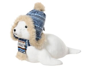 Kerst zeehond polyester 50 cm creme