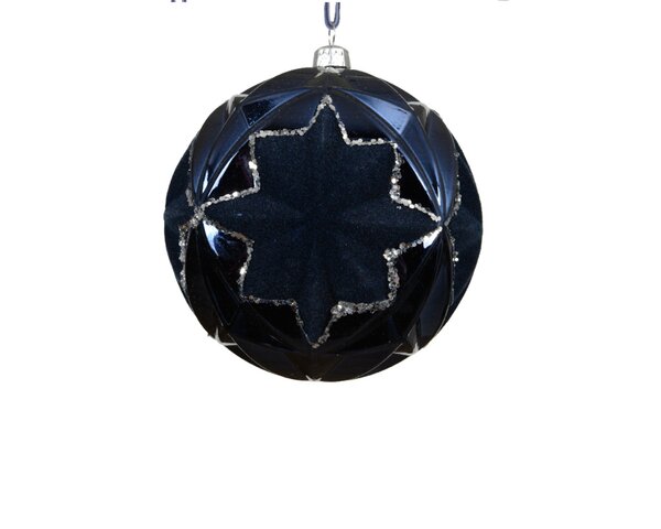 Kerstbal 10 cm donker blauw
