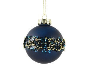 Kerstbal 8 cm nachtblauw