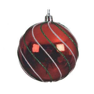 Kerstbal deco glans 8 cm kerstrood