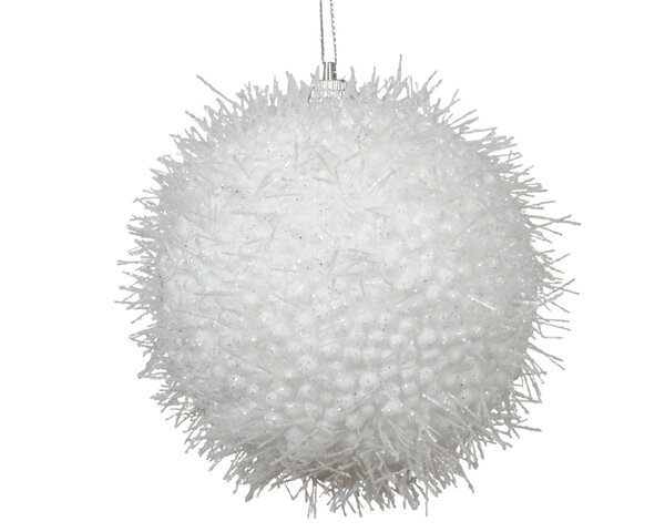 Kerstbal foam 10 cm winter wit