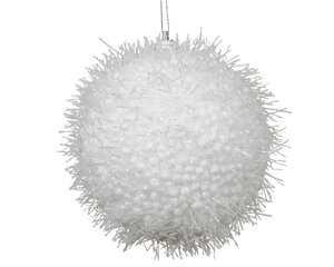 Kerstbal foam 10 cm winter wit