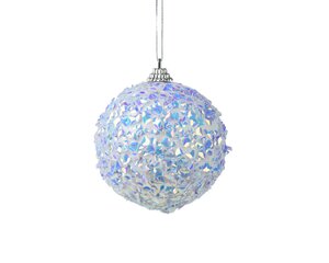 Kerstbal foam 10 cm wit/iris