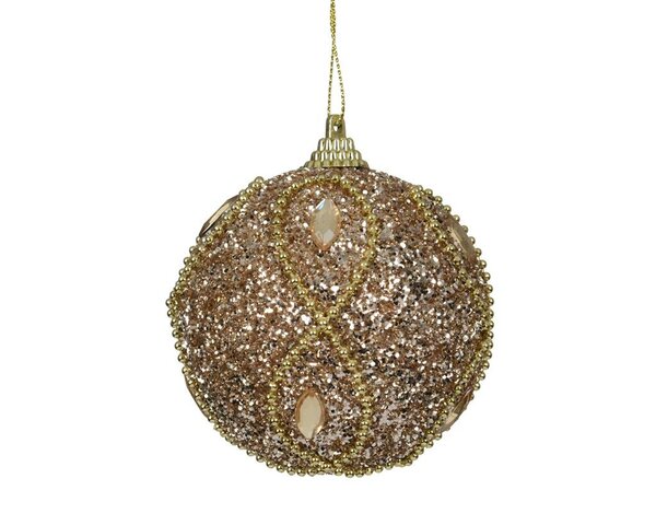 Kerstbal foam 8 cm champagne