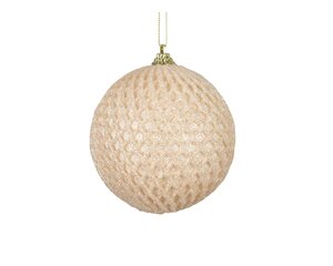 Kerstbal foam 8 cm glans creme