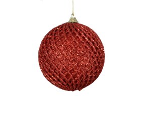 Kerstbal foam 8 cm glans kerstrood 
