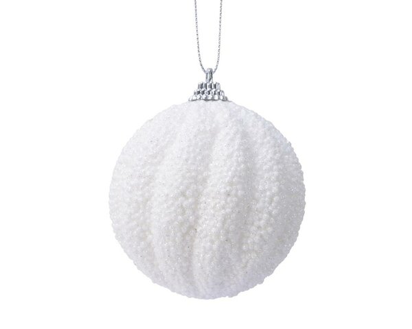 Kerstbal foam 8 cm winterwit