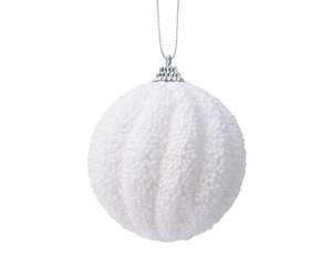 Kerstbal foam 8 cm winterwit