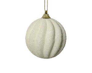 Kerstbal foam 8 cm wolwit golf
