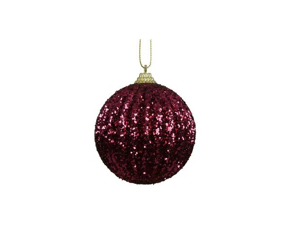 Kerstbal foam bal 8 cm donker roze