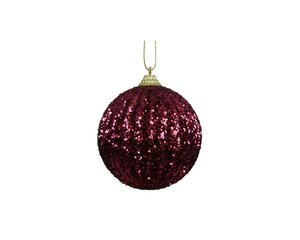 Kerstbal foam bal 8 cm donker roze