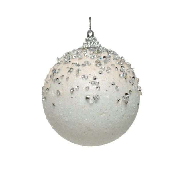Kerstbal foam diamant poeder roze