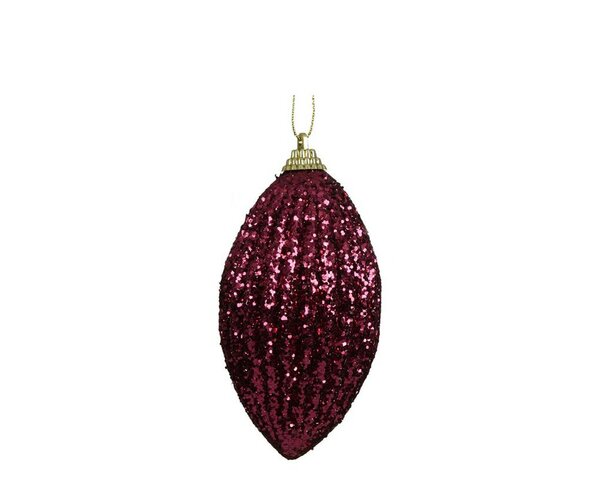 Kerstbal foam kegel 8 cm donker roze
