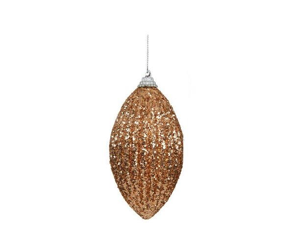 Kerstbal foam kegel 8 cm karamel