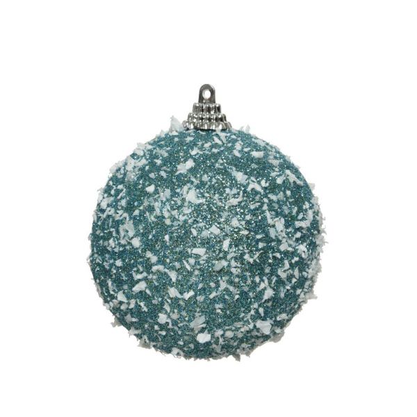 Kerstbal foam ochtend blauw 8 cm