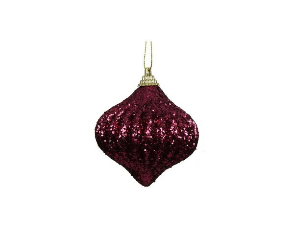 Kerstbal foam ui 8 cm donker roze