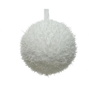 Kerstbal foam wit 8 cm