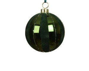 Kerstbal kunststof 8 cm dennengroen recht