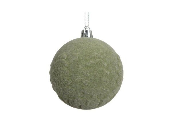 Kerstbal kunststof 8 cm donker groen