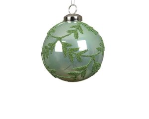 Kerstbal kunststof 8 cm mintgroen gebogen