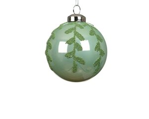 Kerstbal kunststof 8 cm mintgroen recht