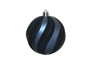 Kerstbal nacht blauw curve 8 cm